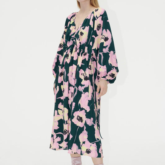 Heather Structure Stretch Dress - Filigree Flower Garden