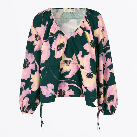 - Eveline Structure Stretch Top - Filigree Flower Garden