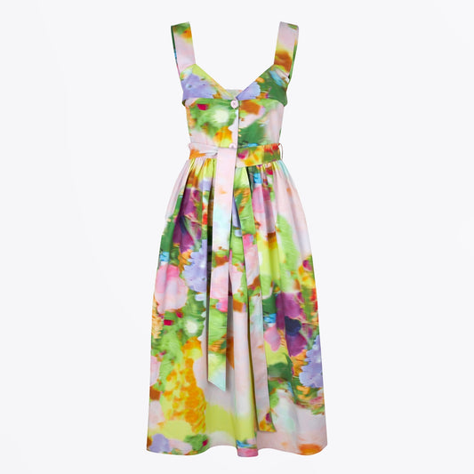 - Stina Heavy Poplin Dress - Faded Floral