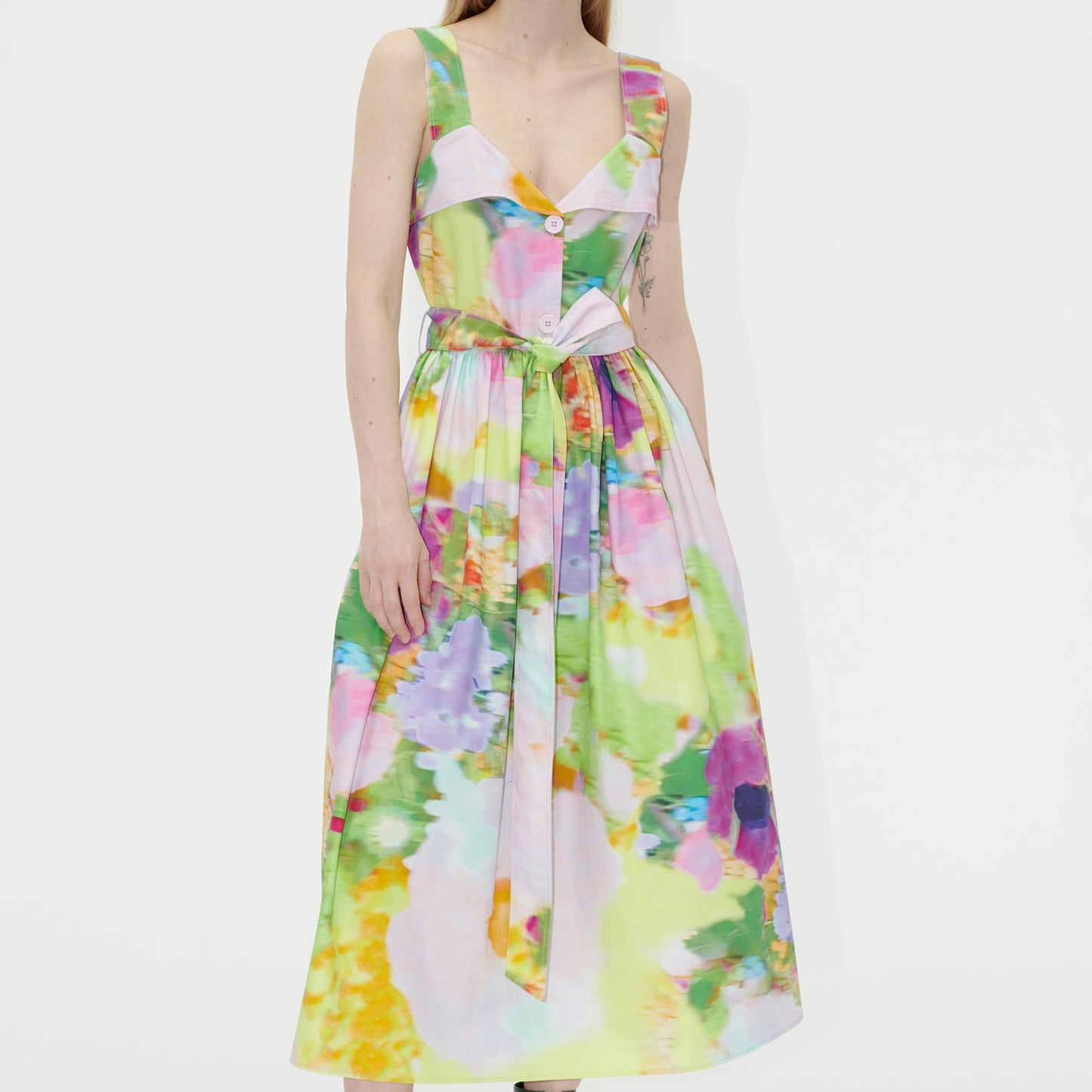 - Stina Heavy Poplin Dress - Faded Floral