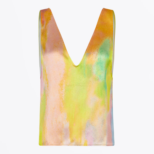 - Elanor Heavy Satin Top - Fireworks