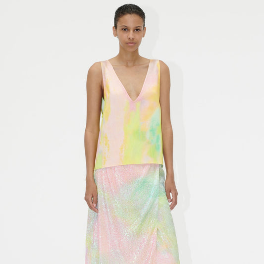 - Elanor Heavy Satin Top - Fireworks