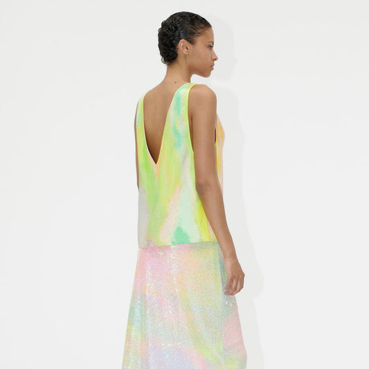 - Elanor Heavy Satin Top - Fireworks