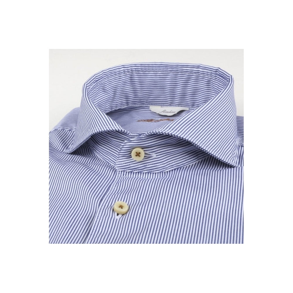 Fitted Body Striped Shirt - Navy