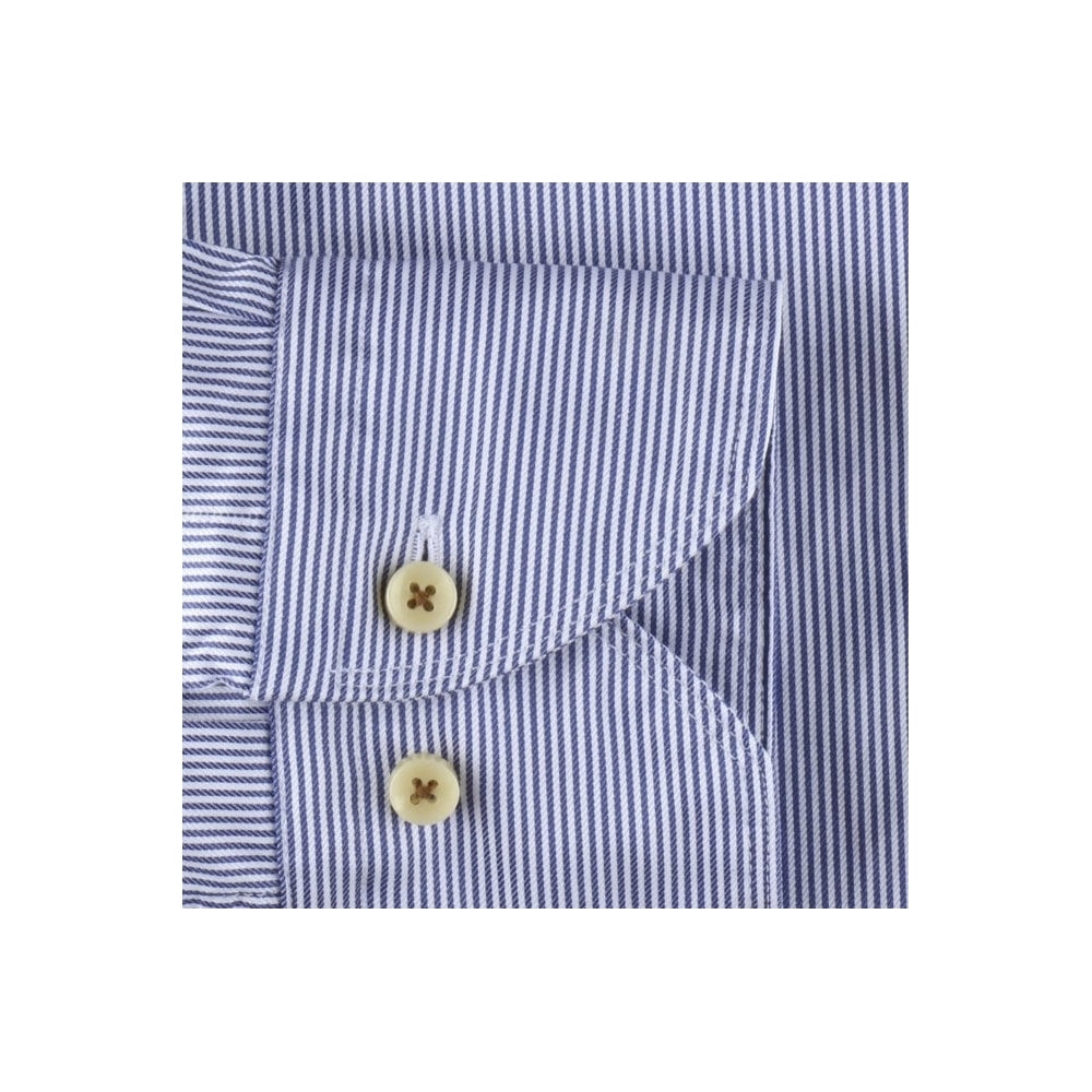 Stenstroms Fitted Body Striped Shirt - Navy
