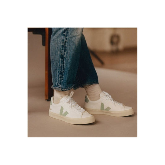 - Campo Chromefree Leather Sneakers - Extra White/Matcha