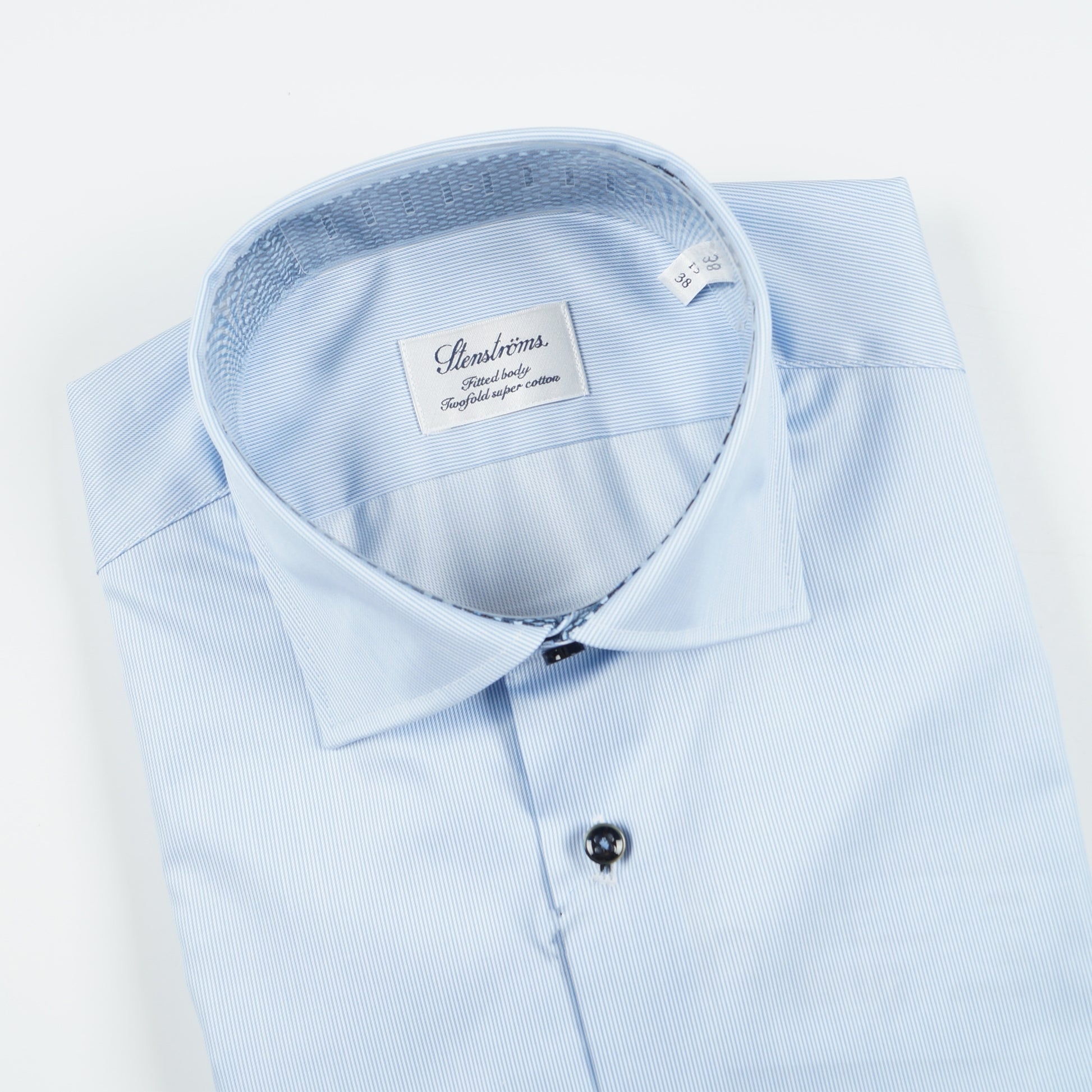 Stenstroms - Fitted Body Fine Stripe Shirt - Blue