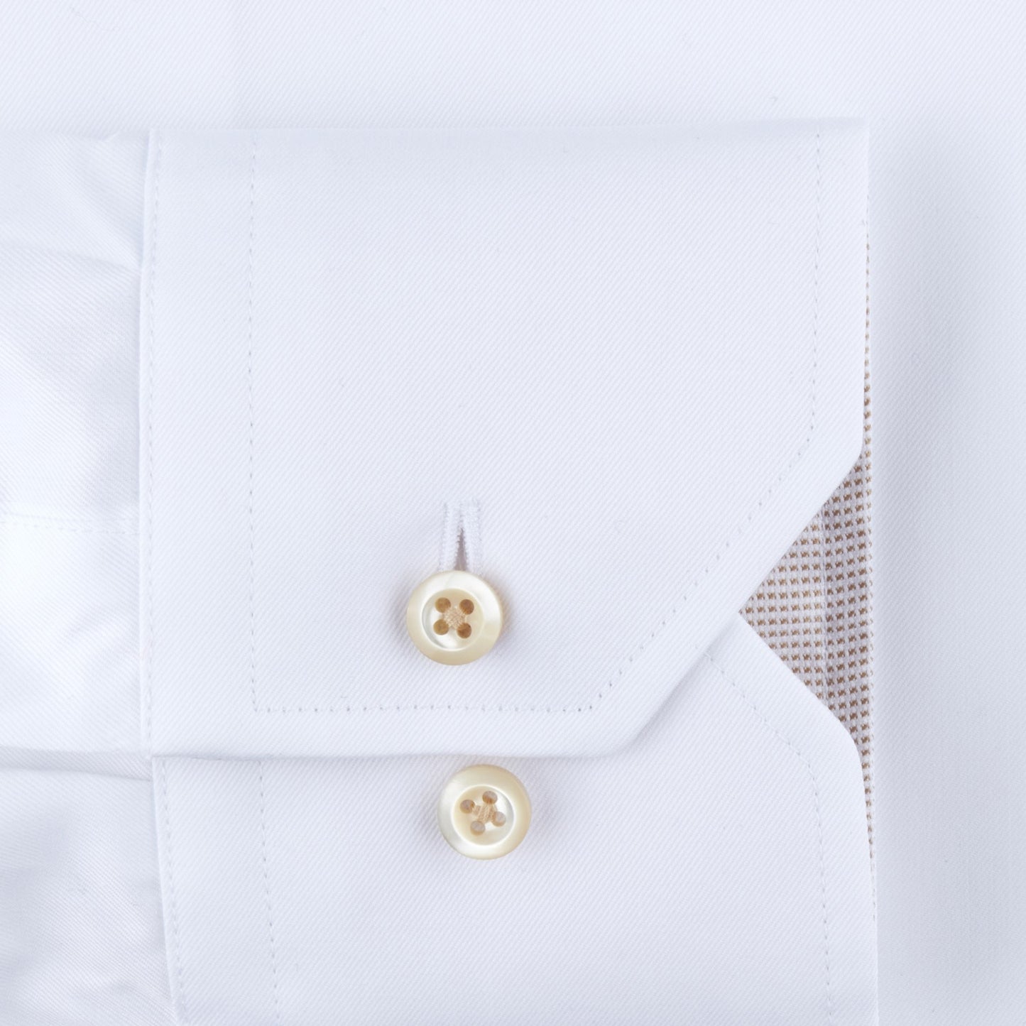 Fitted Body Contrast Trim Shirt - White