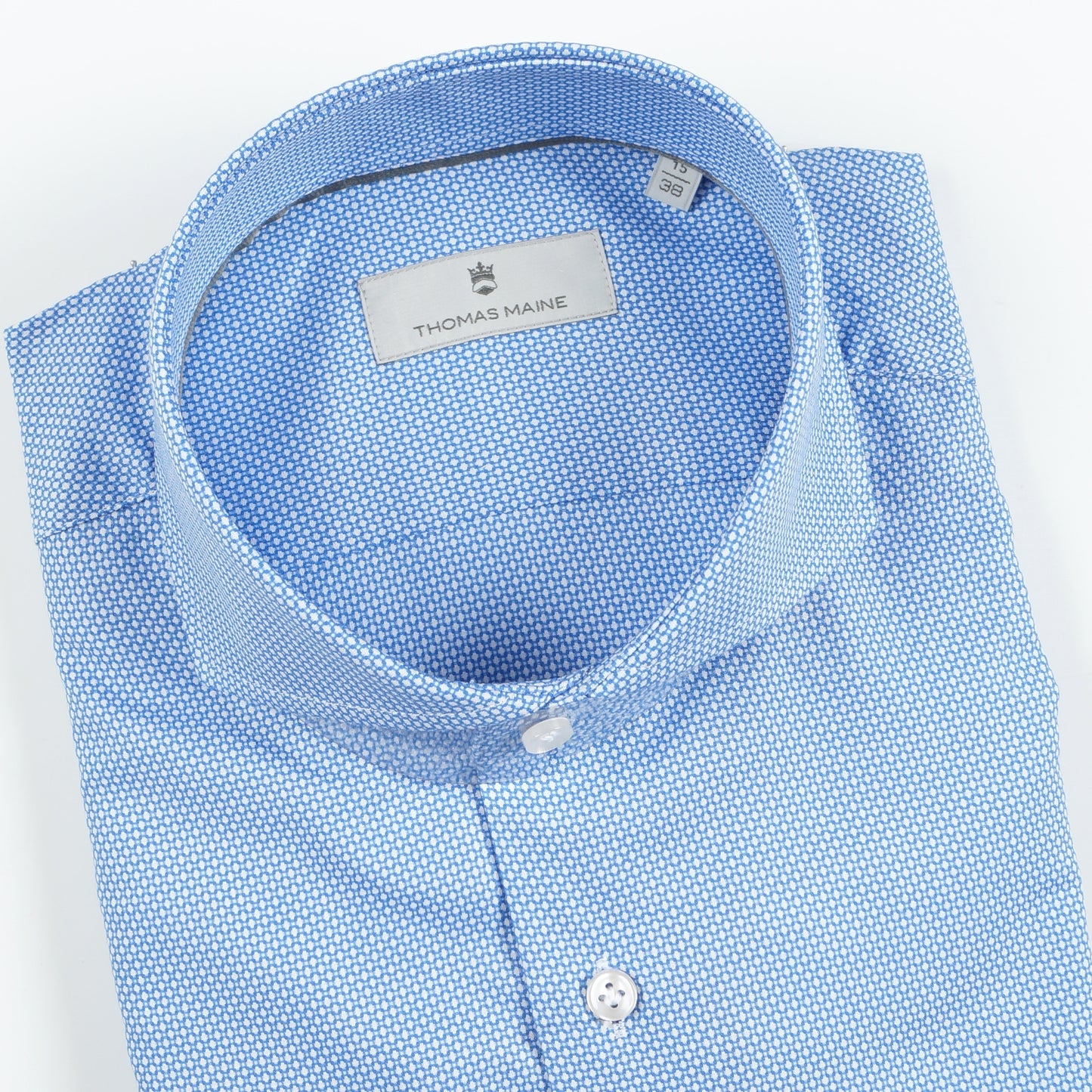 - Bari Cut Away Collar Jacquard - Blue/White