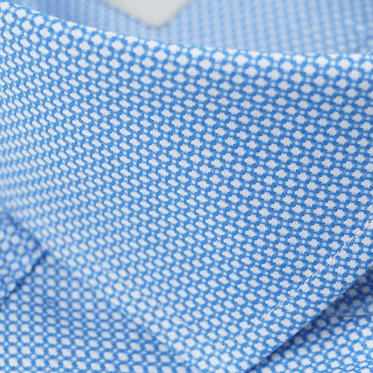 - Bari Cut Away Collar Jacquard - Blue/White