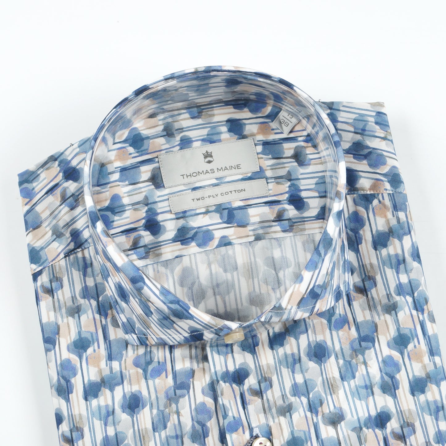 - Roma Modern Kent Liberty Print Shirt - Blue/Sand