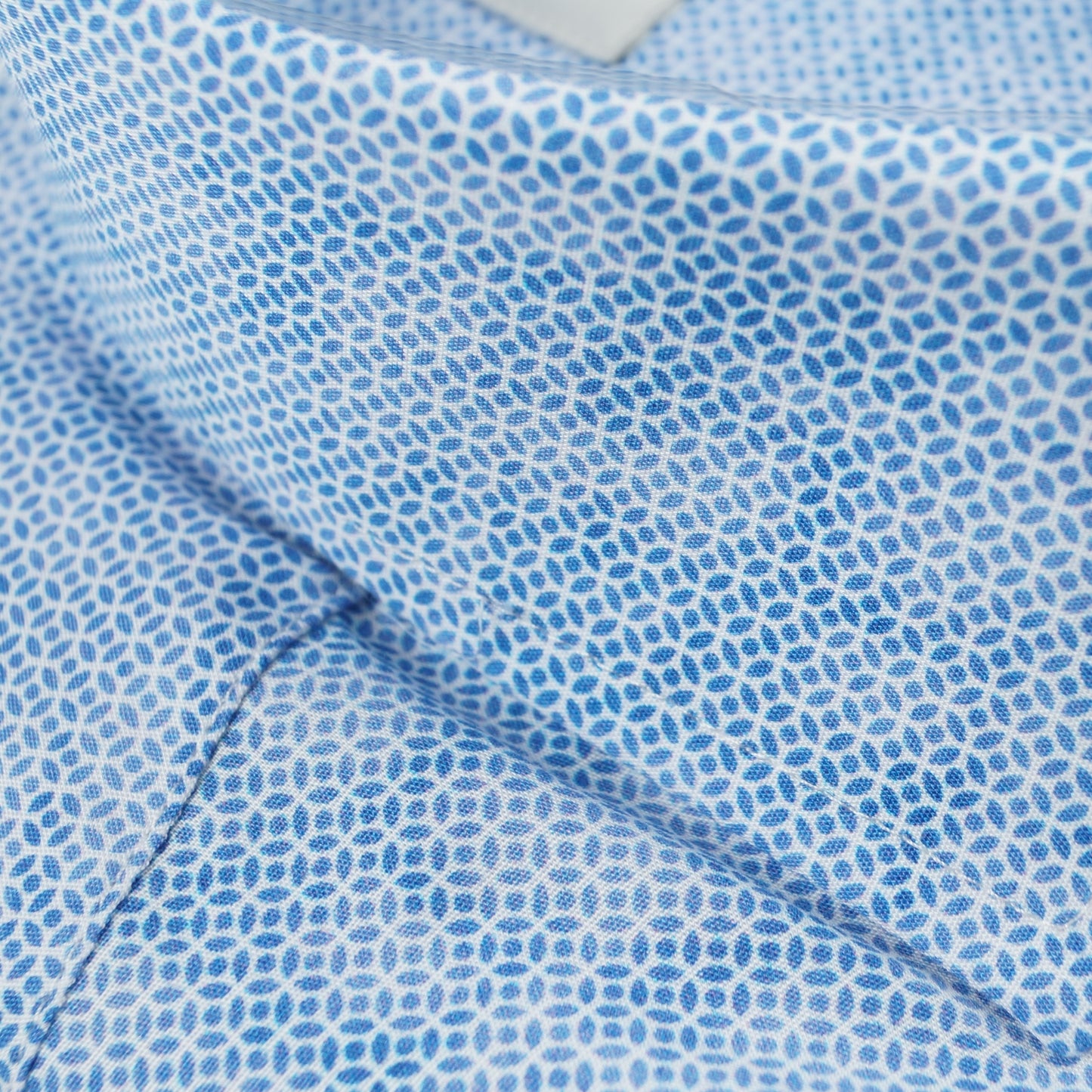 - Roma Modern Kent Printed Shirt - Blue
