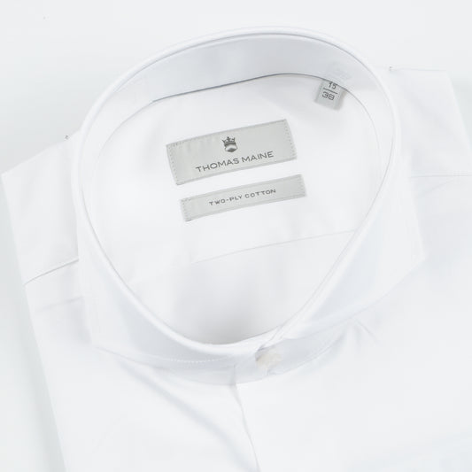 - Bari Cutaway Collar Albini Fab Shirt - White