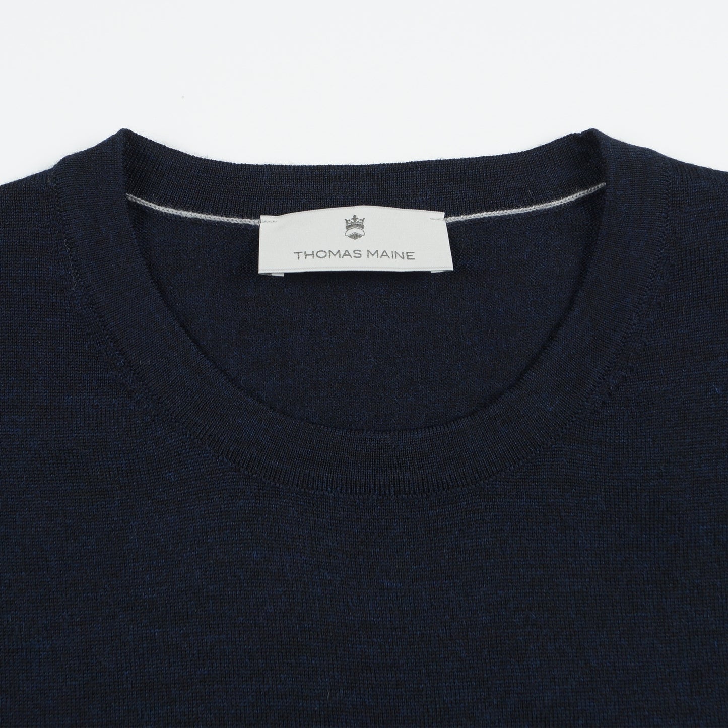 - Crew Neck SS Merino Pullover - Navy