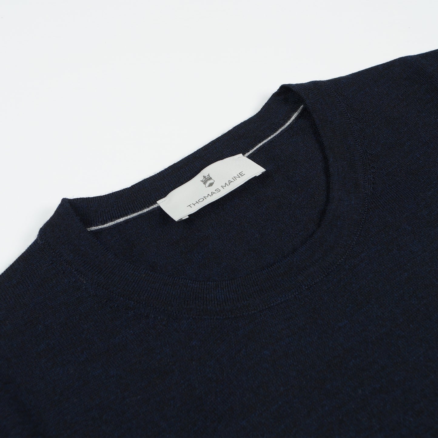 - Crew Neck SS Merino Pullover - Navy
