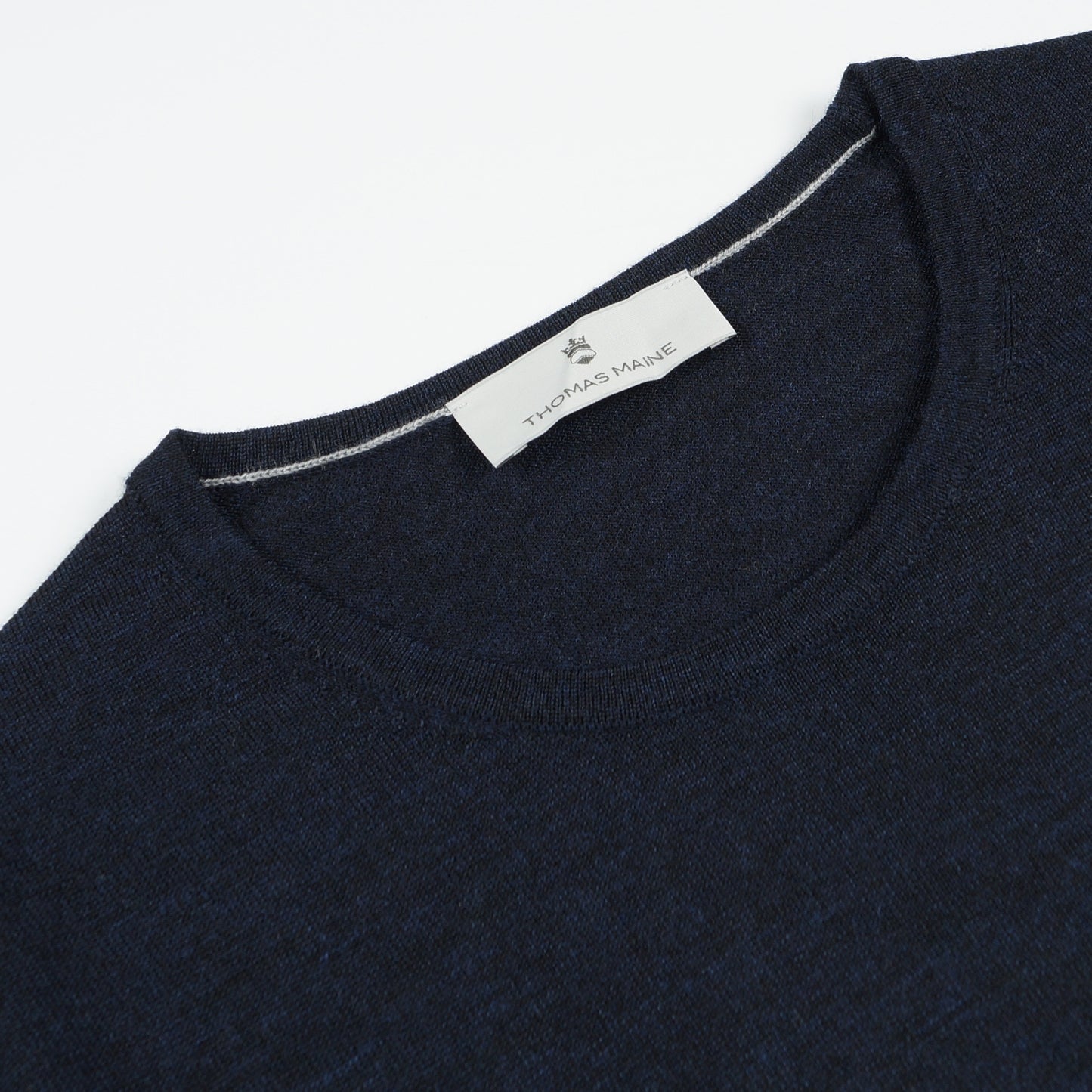 - Crew Neck LS Merino Pullover - Navy