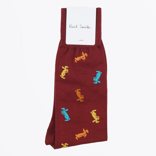 - Barry Rabbit Socks - Burgundy