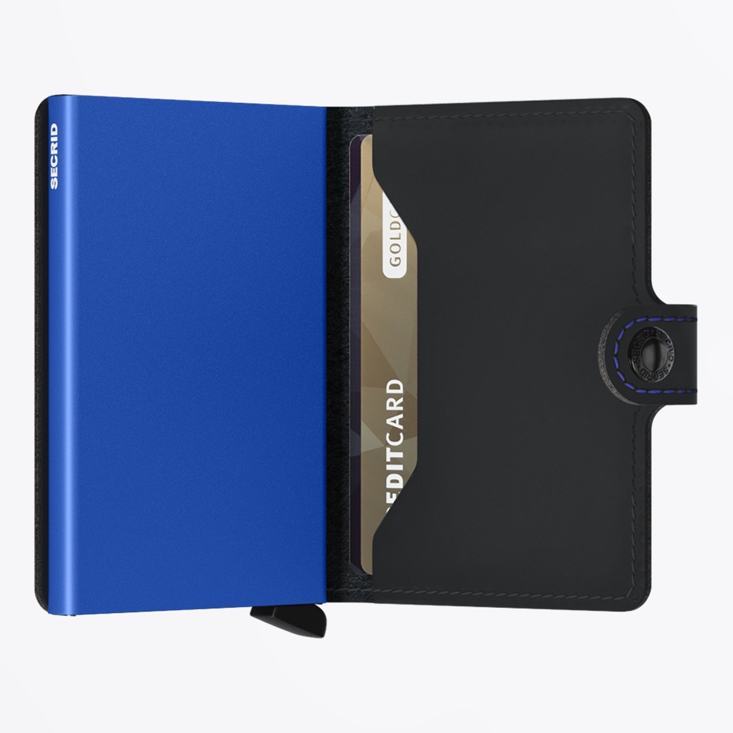 - Mini Wallet - Matte Black and Blue