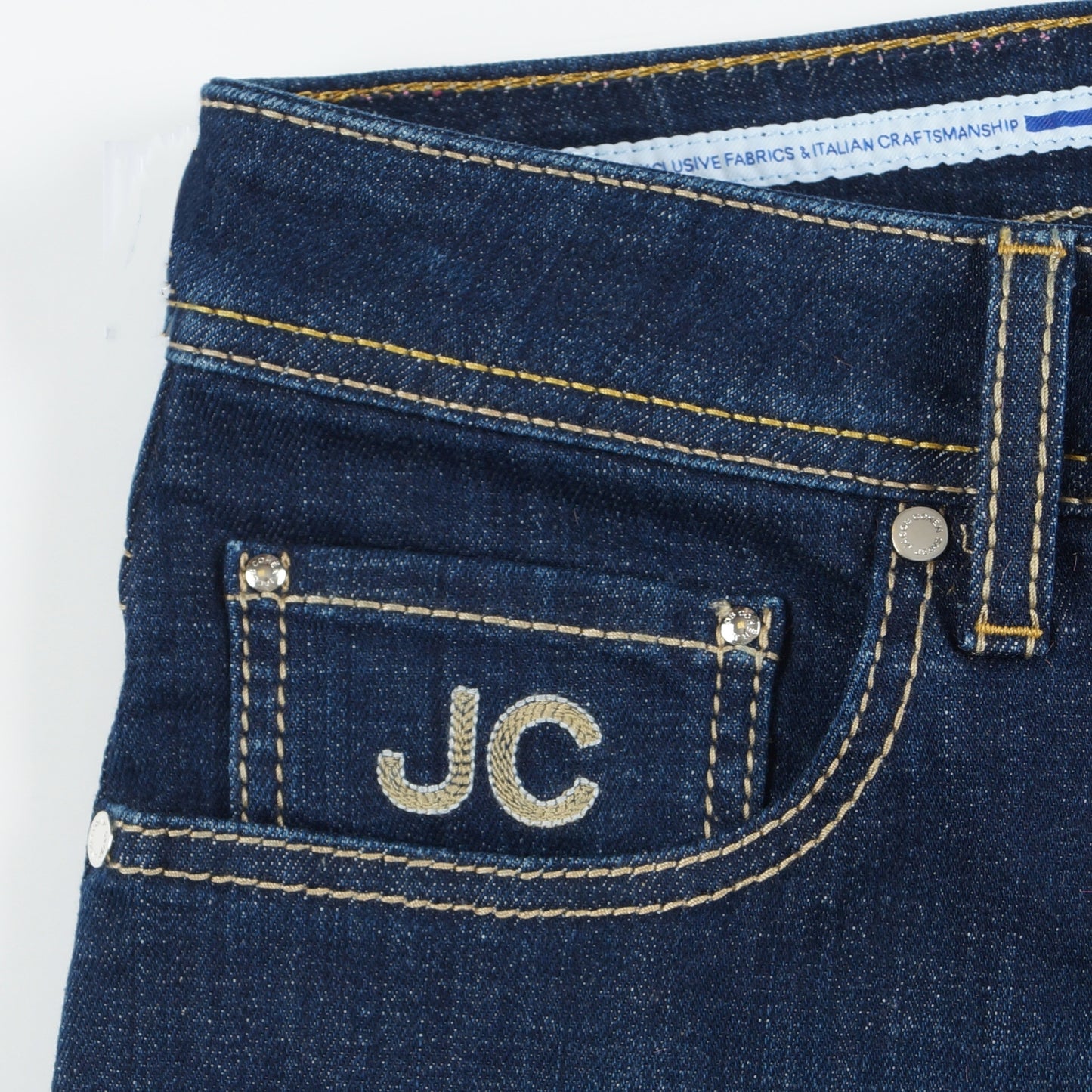 - Bard Fast Slim Fit Zip Jeans - Dark Blue