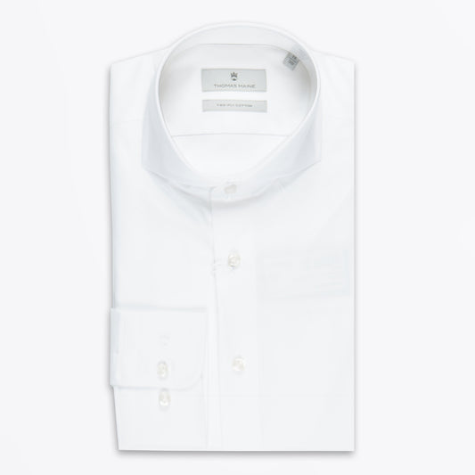 - Bari Cutaway Collar Albini Fab Shirt - White