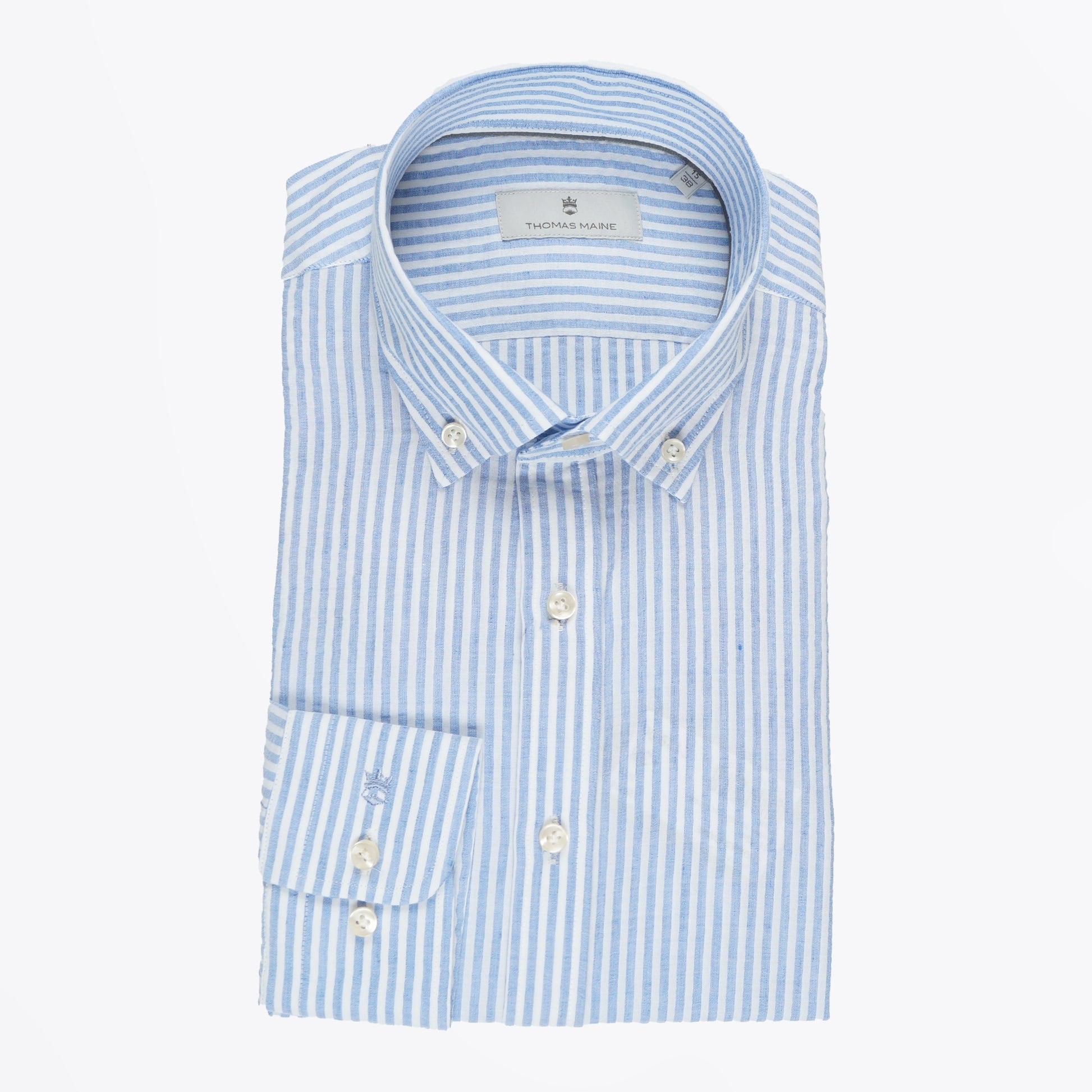 Thomas Torino BD Collar Stripe Shirt - Blue