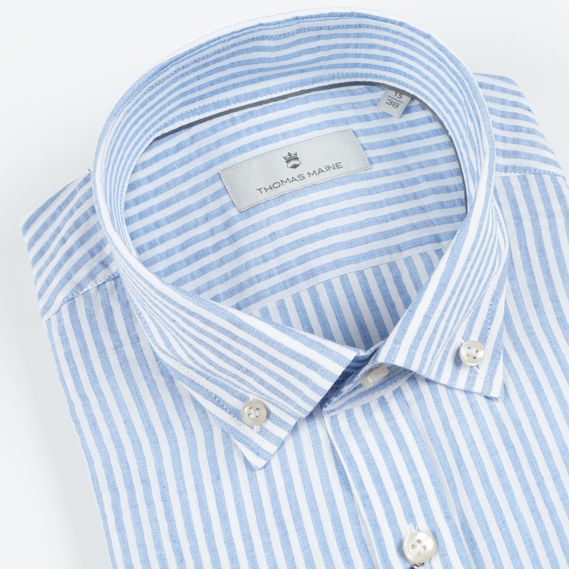 Thomas Torino BD Collar Stripe Shirt - Blue