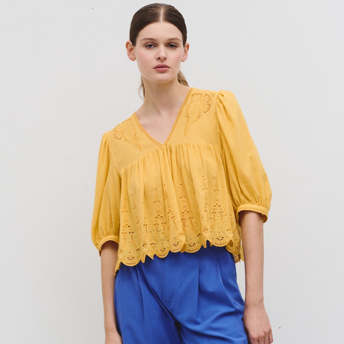 - Sasha V-Neck Top - Yellow