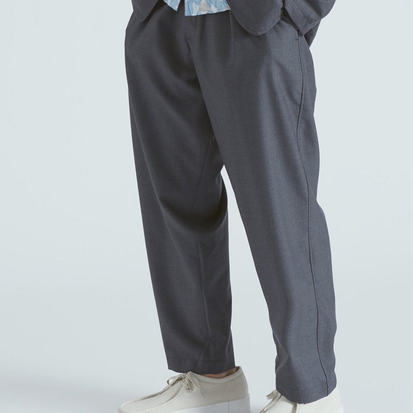 - Pleated Track Pant Tropical Suiting - Grey