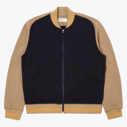 - Carbis Jacket Brushback Sweat - Navy/Sand