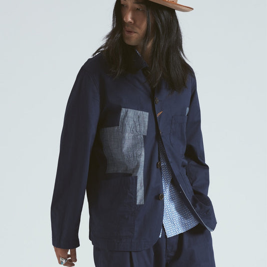 - Patched Bakers Jacket Fine Twill - Navy