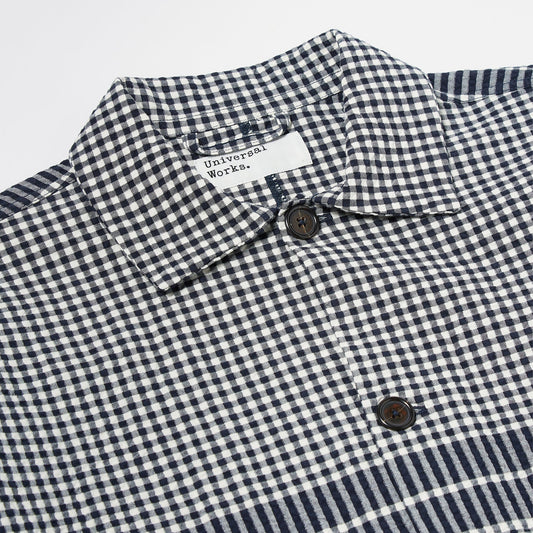 - Travail Aussie Shirt Checked Seersucker - Navy/Ecru