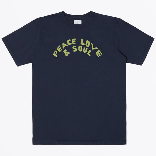 - Peace Love and Soul Print Tee - Navy