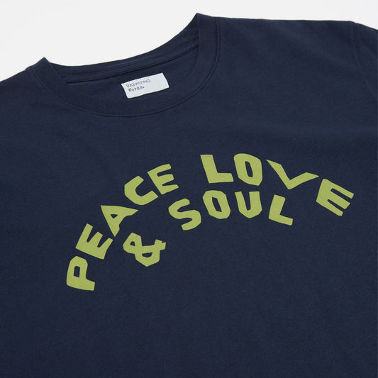 - Peace Love and Soul Print Tee - Navy