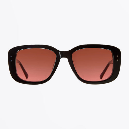 - Adam Sunglasses - Black Solid Brown/Red