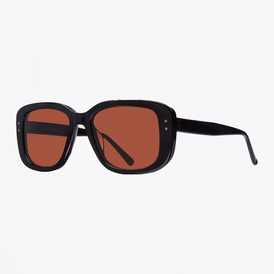 - Adam Sunglasses - Black Solid Brown/Red