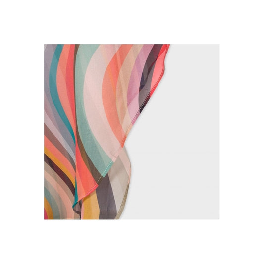 - Swirl Silk Sheer Kaftan Dress - Multi