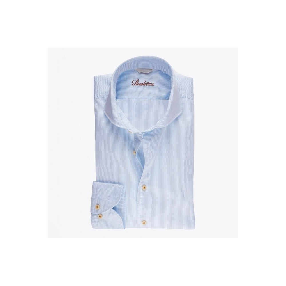Stenstroms - Fitted Body Striped Shirt - Blue