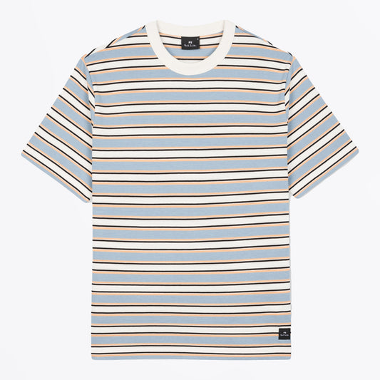 - Striped SS T-Shirt - Blue