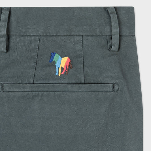 Mid-Fit Zebra Chinos - Juniper Green