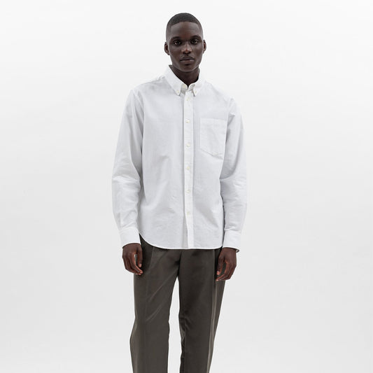 - Algot Oxford Monogram Shirt - White