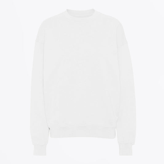 - Organic Oversized Crew Sweatshirt - Optical White