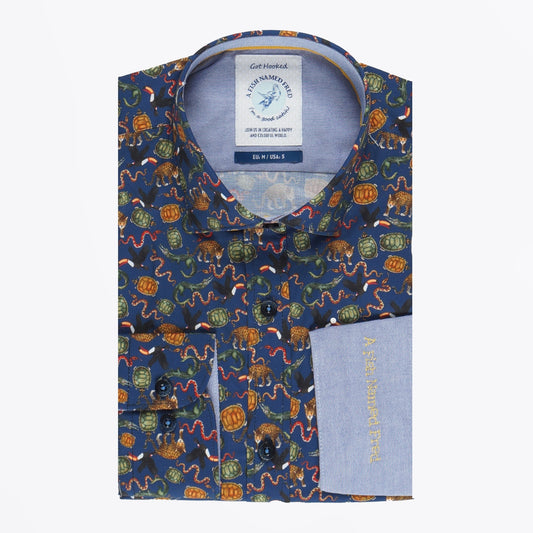 - Amazon Animals Shirt - Cobalt