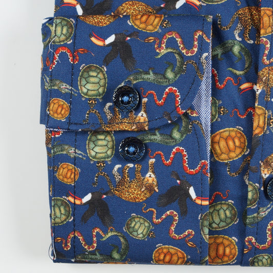 - Amazon Animals Shirt - Cobalt