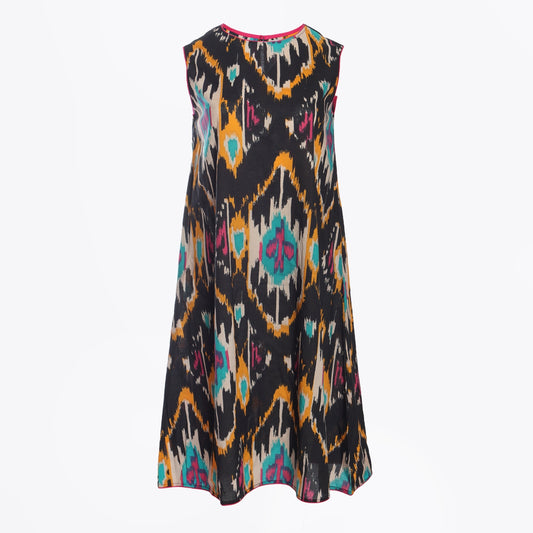 - Kia Printed Dress - Navy