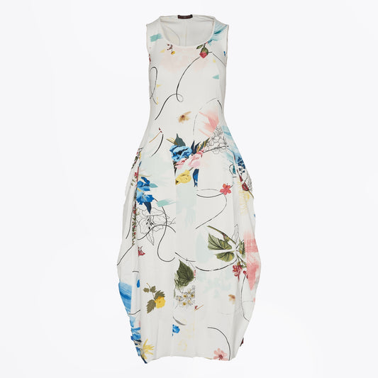 - At Length Floral Dress - White