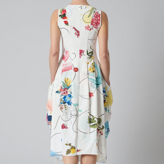 - At Length Floral Dress - White