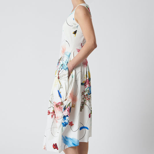 - At Length Floral Dress - White