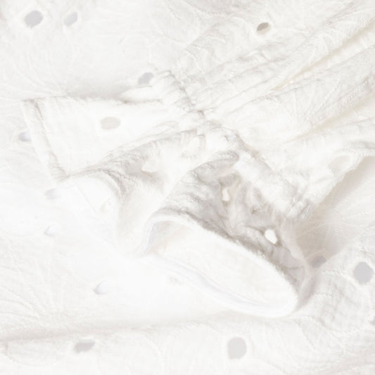 - Cotton Broderie Anglaise Top - White