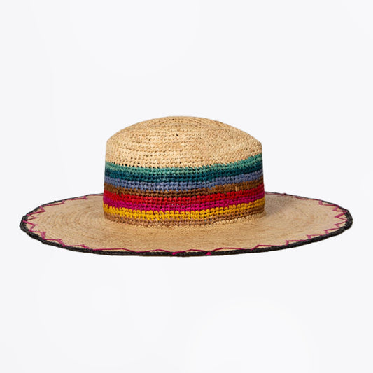 - Crochet Straw Hat - Tan
