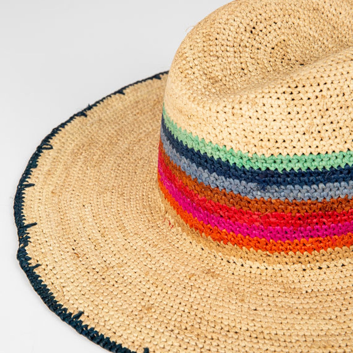 - Crochet Straw Hat - Tan